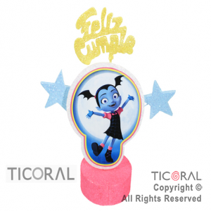 ADORNO CUBITO ECO FELIZ CUMPLE VAMPIRINA TELGO x 1